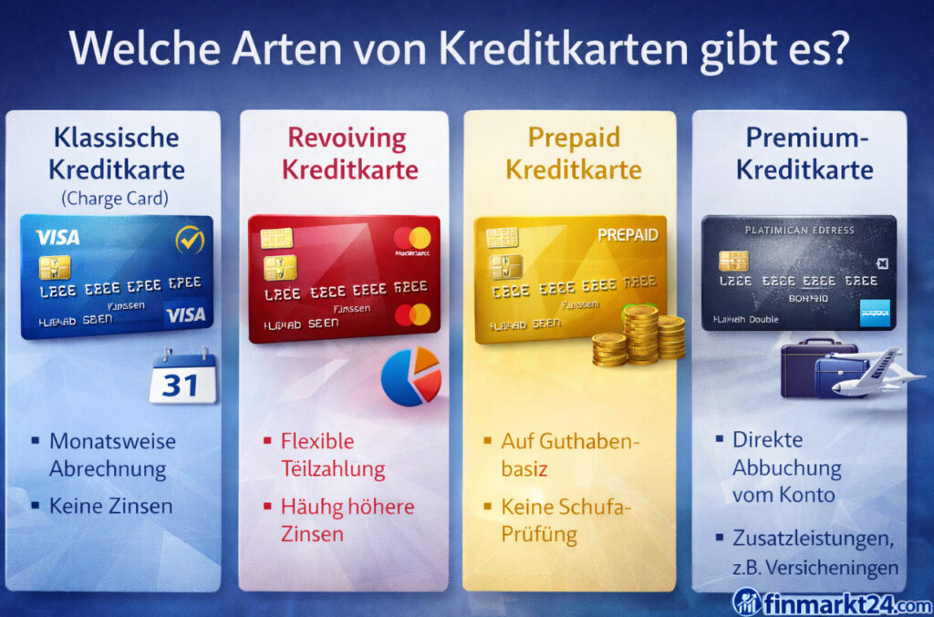 Welche Arten von Kreditkarten gibt es