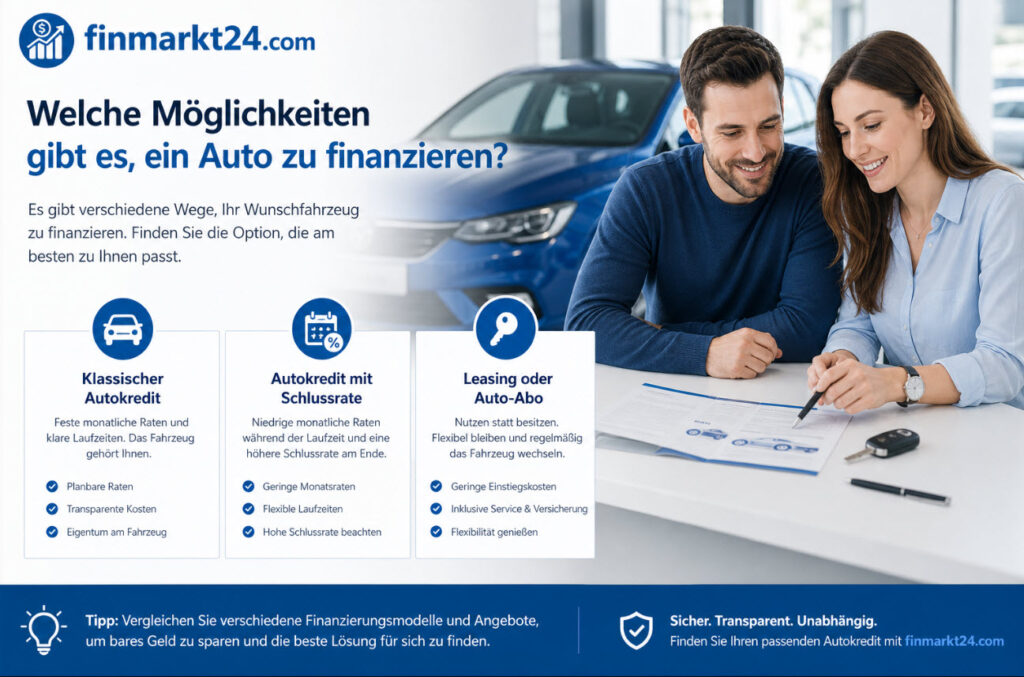 Welche Möglichkeiten gibt es, ein Auto zu finanzieren