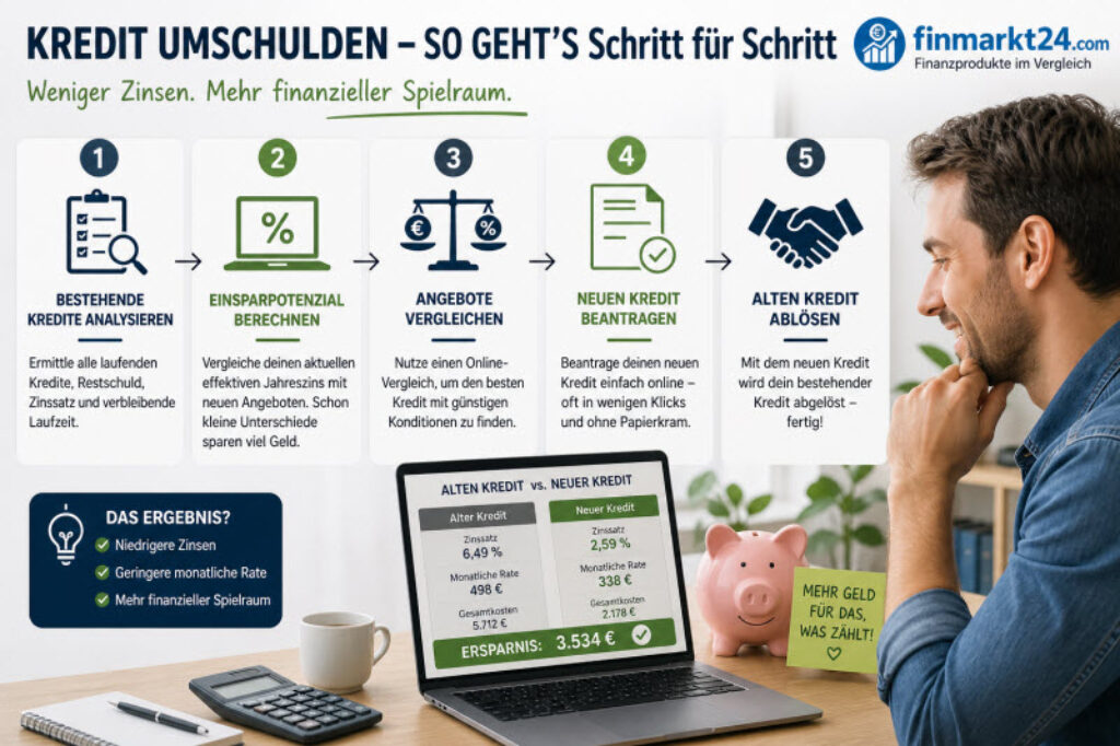 Wie funktioniert Kredit umschulden Schritt für Schritt